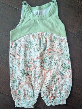 Finn + Emma Green & Cream Jungle Animal Romper